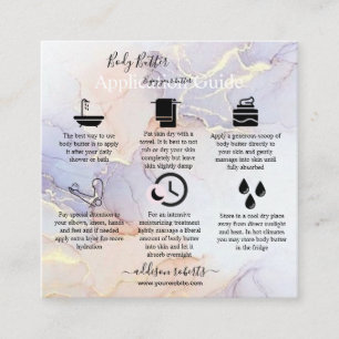 Modern Elegant för programguiden för Body Butter Fyrkantigt Visitkort