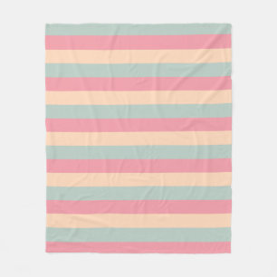 Modern Elegant för rosa Peach Teal Stripe-mall Fleecefilt