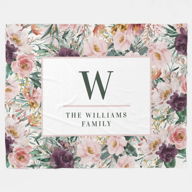 Modern elegant för vattenfärgsblommigt fleecefilt (Framsidan (Horisontell))