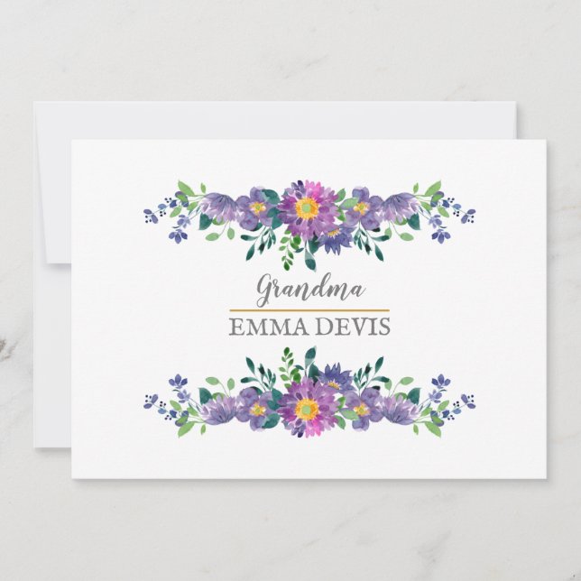 Modern elegant för vattenfärgsskript för blommigt spara datumet (Framsida)