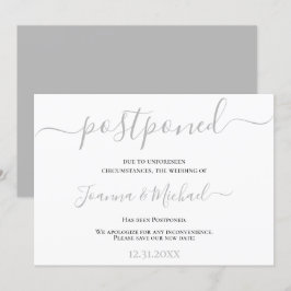Modern Elegant Förändrade Planer Uppställd Bröllop Inbjudningar