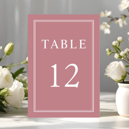 Modern Elegant Formell Dammtrosa Bröllop Bordsnummer