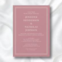 Modern Elegant Formell Dusty Ro Virtuella Bröllop