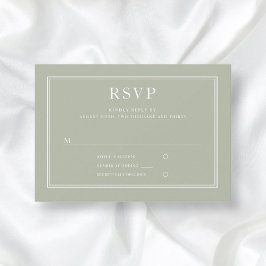 Modern Elegant Formell Grönt Bröllop OSA Card