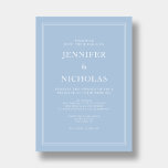 Modern Elegant Formell Powder Blue Bröllop Inbjudningar<br><div class="desc">Modern Elegant Formal Powder Blue Wedding bjudande.</div>