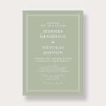 Modern Elegant Formell Sage Grönt Bröllop Inbjudningar<br><div class="desc">Modern Elegant Formell Sage Grönt bröllopsinbjudan</div>