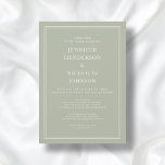 Modern Elegant Formell Sage Grönt Virtuellare Bröl Inbjudningar<br><div class="desc">Modern Elegant Formell Sage Grönt Virtuell bröllopsinbjudan</div>
