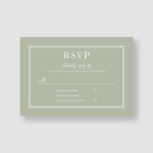 Modern Elegant Formell Salvia Grön Bröllops RSVP-k