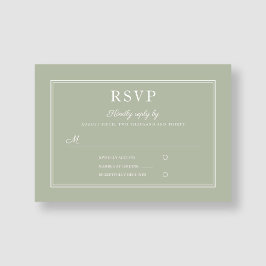 Modern Elegant Formell Salvia Grön Bröllops RSVP-k OSA Kort