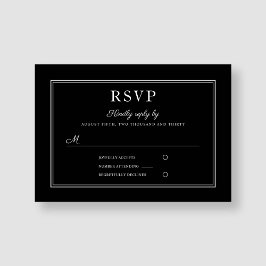 Modern Elegant Formell Svart Bröllops-RSVP-Kort OSA Kort