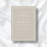 Modern Elegant Formell Taupe Beige Bröllop Inbjudningar<br><div class="desc">Modern Elegant Formal Taupe bröllopsinbjudan.</div>