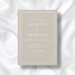 Modern Elegant Formell Taupe Beige Virtuella Bröll Inbjudningar<br><div class="desc">Modern Elegant Formell Taupe Beige Virtuell bröllopsinbjudan</div>