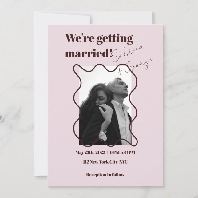 Modern elegant-foto allt på en Bröllop Inbjudningar (Framsida)