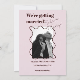 Modern elegant-foto allt på en Bröllop Inbjudningar