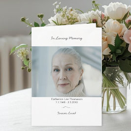 Modern Elegant Foto Begravningsprogram Program