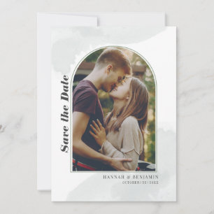Modern Elegant Foto Blush Spara Datum Datumet