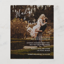 Modern Elegant Foto Budget Bröllopsinbjudan Flygblad