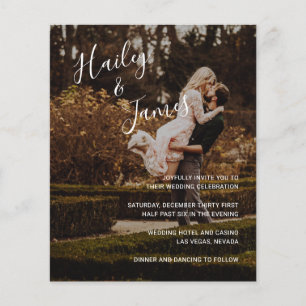 Modern Elegant Foto Budget Bröllopsinbjudan Flygblad