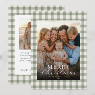 Modern Elegant Foto God Jul Rutigt Julkort