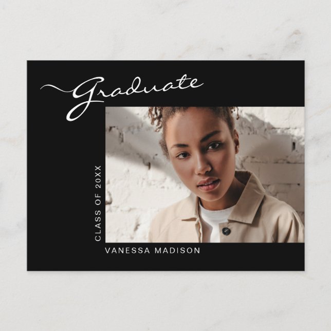 Modern elegant | Foto Grad-meddelande Vykort (Framsida)