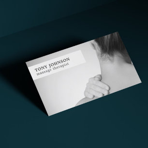 Modern Elegant Foto Grått-massageterapi Visitkort