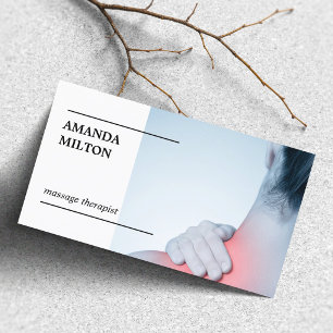 Modern Elegant Foto Massageterapeut Företag Ca Visitkort