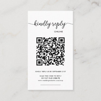 Modern Elegant Foto Online QR Code RSVP  Visitkort
