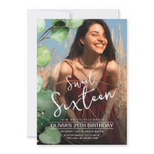 Modern Elegant Foto Rustic Sweet 16 födelsedagar