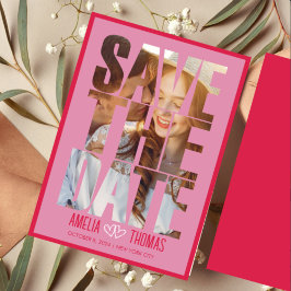 Modern Elegant Foto Spara datum Bröllop Inbjudningar