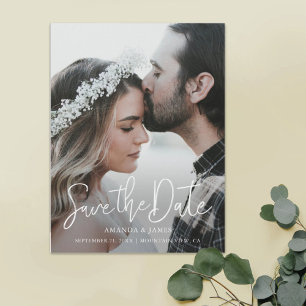 Modern Elegant Foto Spara datum Magnetisk Inbjudningskort