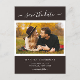 Modern Elegant Foto - spara datum Meddelande Vykort