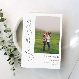 Modern Elegant Foto Spara datuminbjudan Inbjudningar