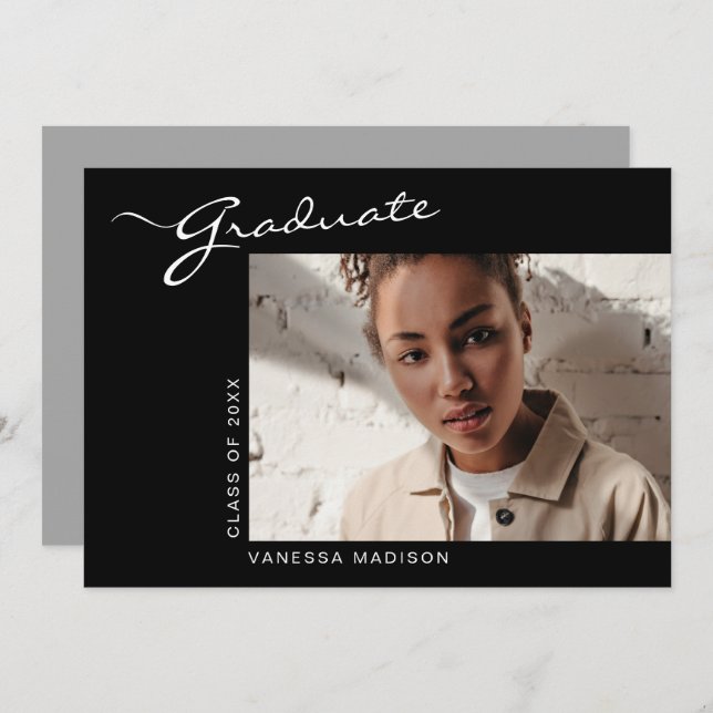 Modern elegant | Foto Studenten Meddelande (Fram/baksida)