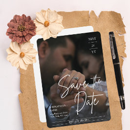 Modern Elegant Fotografi Bröllop Spara Datum