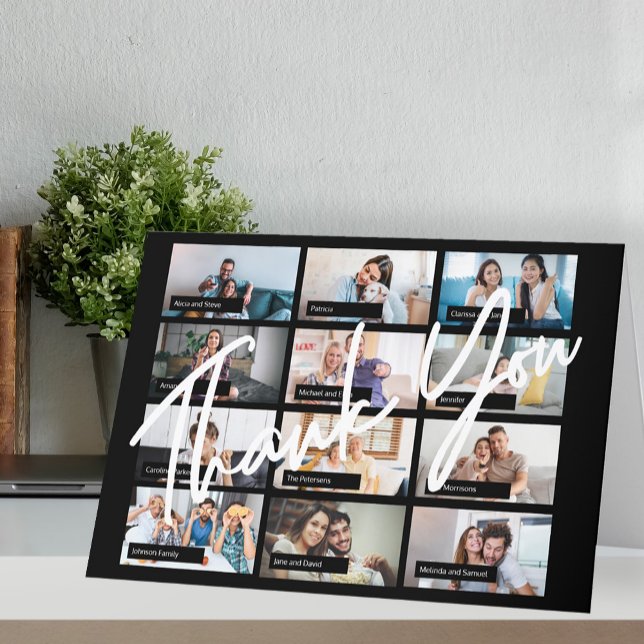 Modern elegant fotokollage virtuell onlinemiddag tack kort (Skapare uppladdad)