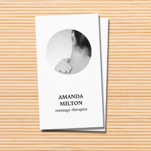 Modern Elegant Fotomassage Therapist Business Ca Visitkort
