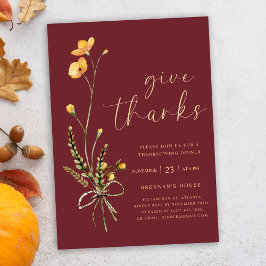 Modern Elegant Friendsgiving Thanksgiving Middag Inbjudningar
