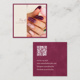 Modern Elegant Fuchsia Velvet Fyrkantigt Visitkort