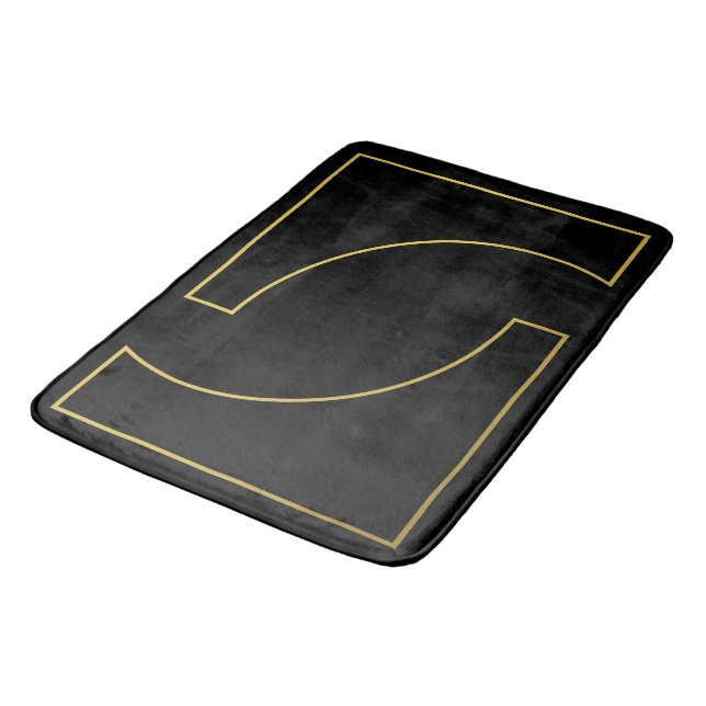 Modern Elegant Geometrisk Falsk Guld Design Badrumsmatta (Vinklad)