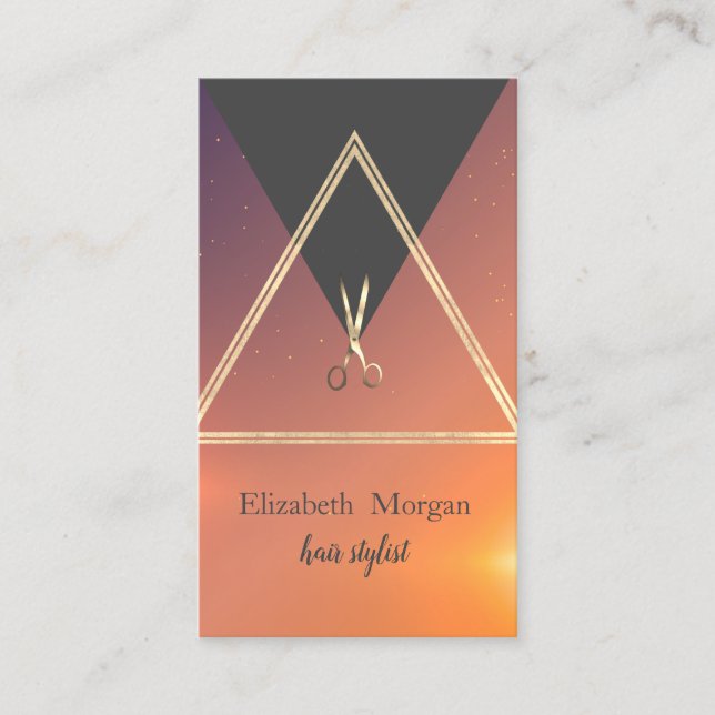 Modern Elegant Geometrisk Guld, Saxar Visitkort (Framsida)