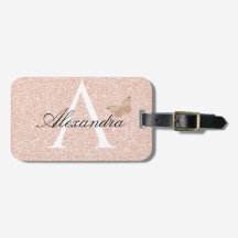 Modern Elegant Girly rosa Travel Monogram