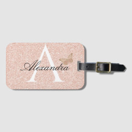 Modern Elegant Girly rosa Travel Monogram Bagagebricka