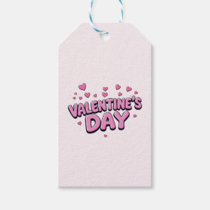 Modern Elegant Glad Alla hjärtans dag Rosa Hjärter Presentetikett