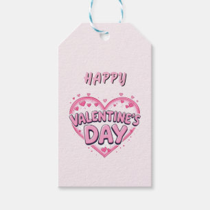 Modern Elegant Glad Alla hjärtans dag Rosa Hjärter Presentetikett