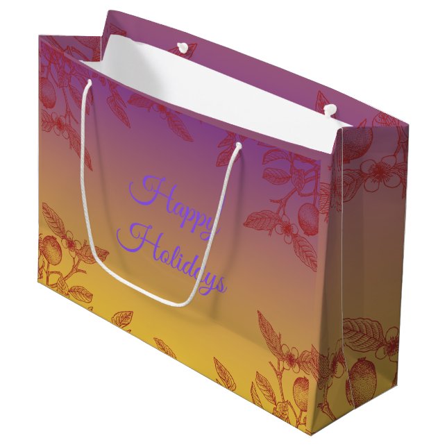 Modern Elegant Glad Jul Typografi Presentbag (Framsidan Vinklad)