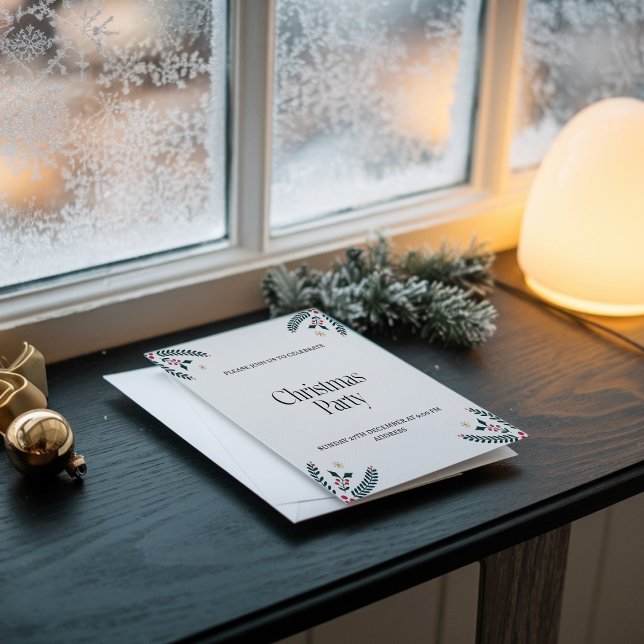 Modern Elegant Glad Julfest Invitation Julkort (Skapare uppladdad)