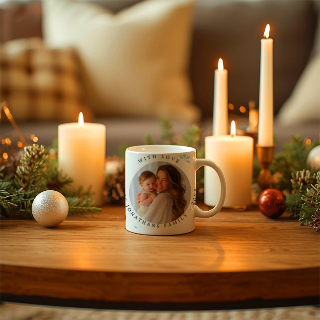 Modern Elegant Glädjefullt Foto God Jul  Kaffemugg (Skapare uppladdad)