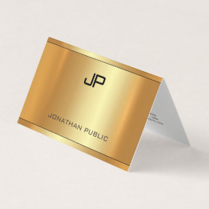 Modern Elegant Glamor Faux Guld Luxury Template Visitkort
