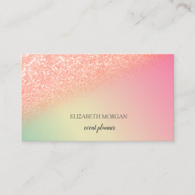 Modern Elegant Glitter bokeh Ombre Visitkort (Framsida)