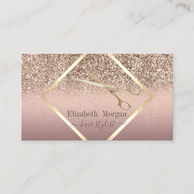Modern Elegant, Glitter Guld Konfetti, Saxar Visitkort (Framsida)